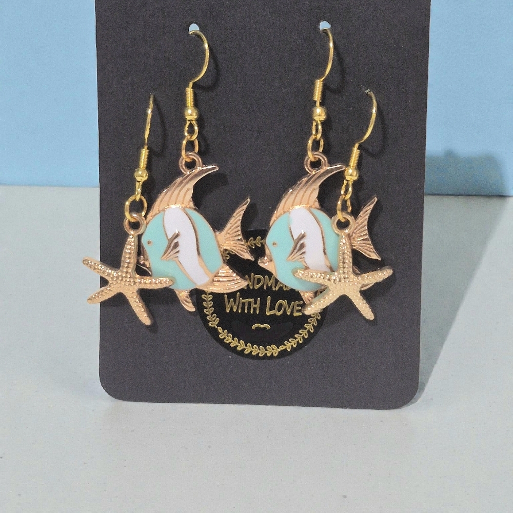 Handcrafted Ocean Themed Earring Set If Two